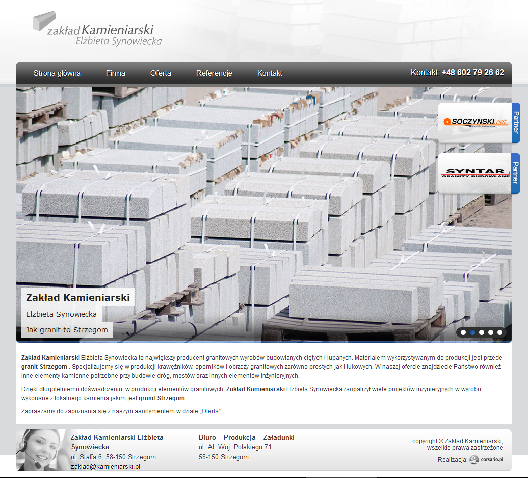 Zakład Kamieniarski www z szablonu